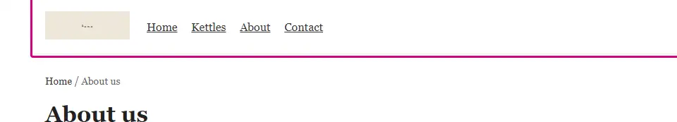 An affected element, outlined on the demo page